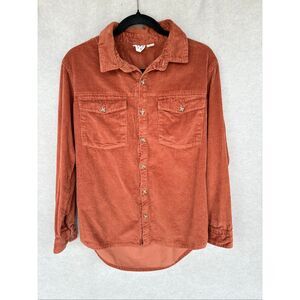 Roxy “Let It Go” Corduroy Shirt XS Oversized Camel Cotton Casual Capsule